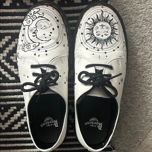 Dr. Martens Black and White Celestial Design Shoes